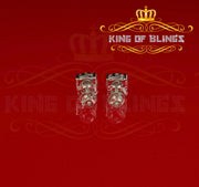 King of Blings- Aretes Para Hombre 925 White Silver 0.84ct Cubic Zirconia Round Women's Earring KING OF BLINGS