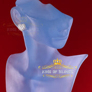 King of Bling's Aretes Para Hombre 925 Yellow Silver 1.64ct Cubic Zirconia Heart Women's Earring KING OF BLINGS