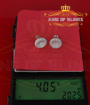 King of Blings- Aretes Para Hombre 925 White Silver 1.94ct Cubic Zirconia Round Women's Earrings KING OF BLINGS