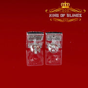 King of Blings- 1.2ct Cubic Zirconia 925 White Sterling Silver Women's Hip Hop Square Earrings KING OF BLINGS