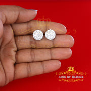 King of Blings- Aretes Para Hombre 925 White Silver 5.56ct Cubic Zirconia Women Round Earrings KING OF BLINGS