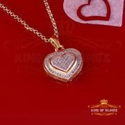 King Of Bling's Yellow Real 0.25ct Diamond 925 Sterling Silver HEART Charm Necklace Pendant KING OF BLINGS