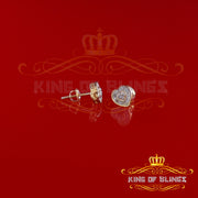 King of Blings-Micro Pave 0.11ct Real Diamonds 925 Yellow Silver Women's & Men's Heart Earrings KING OF BLINGS