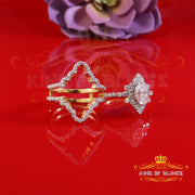 King of Bling's New Marquise Moissanite 2.00ct VVS 'D' 925 Sterling Yellow Silver Rings Size 7 King of Blings