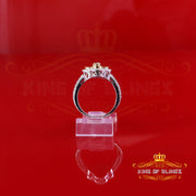 King Of Bling's 1.25ct VVS D Silver Solitaire Moissanite For Women's White Good Luck Ring SZ 7 King of Blings