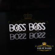 King Of Bling's BOSS Women's Stud Earrings with 0.33 Ct Natural Diamonds in White 925 Silver KING OF BLINGS