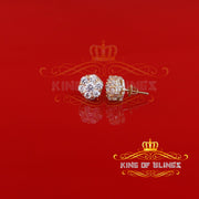 King of Blings- 1.50ct Cubic Zirconia Sterling White Silver For Men's / Women's Round Earrings KING OF BLINGS