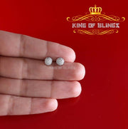 King of Blings- Aretes Para Hombre 925 White Silver 0.64ct Cubic Zirconia Round Women's Earrings KING OF BLINGS