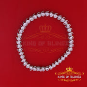 925 White Silver 8MM 0.8CT Cubic Zircon Tennis Men's/Womens Bracelet 9 Inch long KING OF BLINGS