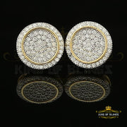 King of Bling's Aretes Para Hombre 925 Yellow Silver 1.07ct Cubic Zirconia Round Men's Earring KING OF BLINGS