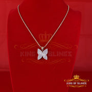King Of Bling's Men's/Womens 925 Silver Yellow 1.50ct VVS 'D' Moissanite Butterfly Pendant KING OF BLINGS