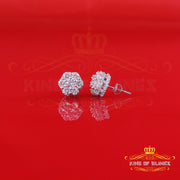King of Blings- 2.00ct Cubic Zirconia 925 White Silver Sterling Hip Hop Floral Women's Earrings KING OF BLINGS