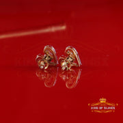 King  of Bling's 0.50ct Baguette VVS 'D' Moissanite Men/Womens 925 Silver Yellow Heart Earring KING OF BLINGS