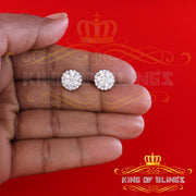 King of Blings- Aretes Para Hombre 925 White Silver 2.45ct Cubic Zirconia Round Women's Earring KING OF BLINGS