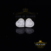 King of Blings- HIp Hop 925 White Sterling Silver 1.44ct Cubic Zirconia Heart Women's Earrings KING OF BLINGS