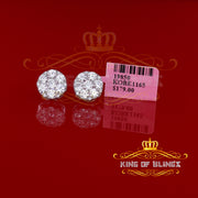 King of Blings- White 925 Sterling Silver 4.83ct Cubic Zirconia Women's & Men's Round Earrings KING OF BLINGS