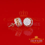 King of Bling's 925 Yellow Silver 1.13ct Cubic Zirconia Women's & Men's Hip Hop Flower Earrings KING OF BLINGS