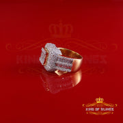 King of Bling's White Sterling Silver 5.50ct VVS D Baguetts Moissanite Square Ring Men's Size 11 King of Blings