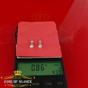 King Of Bling's Aretes Para Hombre Heart 925 White Silver 0.05ct Diamond Women's /Men's Earring KING OF BLINGS
