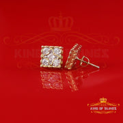 King of Bling's Yellow Silver 1.00ct VVS 'D' Moissanite Square Shape Earrings Men's/Womens King of Blings