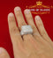 Sterling White Silver 14.00ct Cubic Zirconia Square Fashion Men's Ring Size 9 KING OF BLINGS