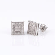 King Of Bling's 0.20ct Genuine Diamond 925 White Sterling Silver Hip Hop Men's/Women's Earrings KING OF BLINGS