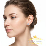 King of Bling's 0.78ct Cubic Zirconia 925 White Silver Women's & Men's Hip Hop Round Earrings KING OF BLINGS