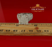 Sterling Cubic Zirconia White Silver Square 3.25ct Fashion Womens Ring Size 8.5 KING OF BLINGS