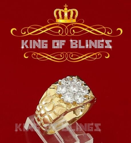 King Of Bling's 925 Yellow Sterling Silver 2.34ct Cubic Zirconia Promise Flower Ring Size 9 KING OF BLINGS