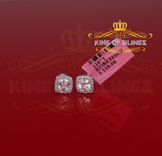 King of Blings- Hip Hop Screw Back White 2.07ct Silver Cubic Zirconia Women's & Men's Earrings KING OF BLINGS