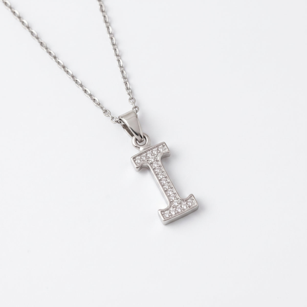 King Of Bling's Attractive Sterling SilverAll Alphabet Letter White Pendant with Cubic Zirconia KING OF BLINGS