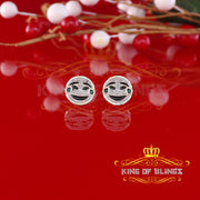 King Of Bling's 925 Sterling Yellow Silver 0.33ct Diamond Men & Women Face with tear joy Earring KING OF BLINGS
