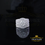 King Of Bling's 4.00ct VVS 'D' 925 Silver Moissanite Stone Cluster White Men's Rings Size 8 King of Blings