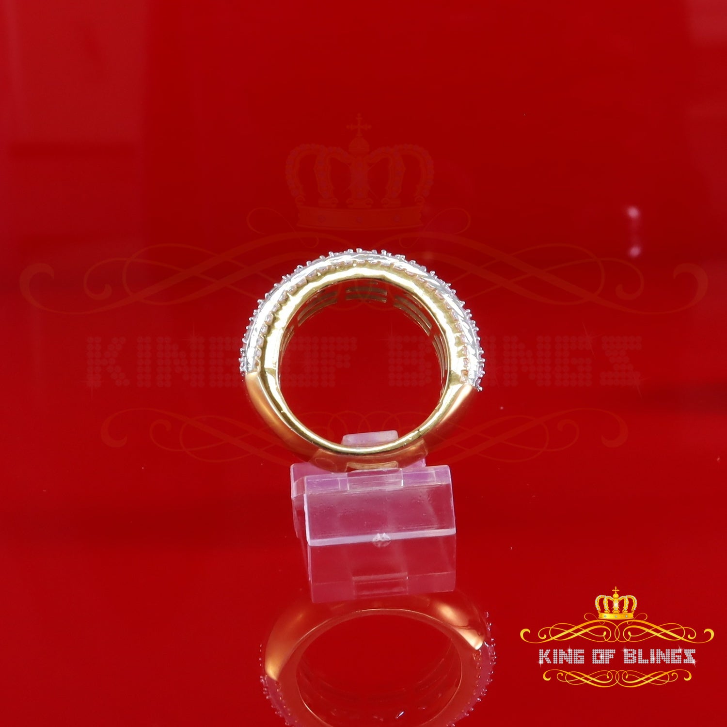 King of Bling's New Baguette Band Ring SZ 8 Women/Men 925 Yellow Silver2.50ct VVS D Moissanite King of Blings