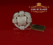 King Of Bling'sWhite Silver Square 3.80ct Cubic Zirconia Womens Adjustable Ring From SZ 10 to12 KING OF BLINGS
