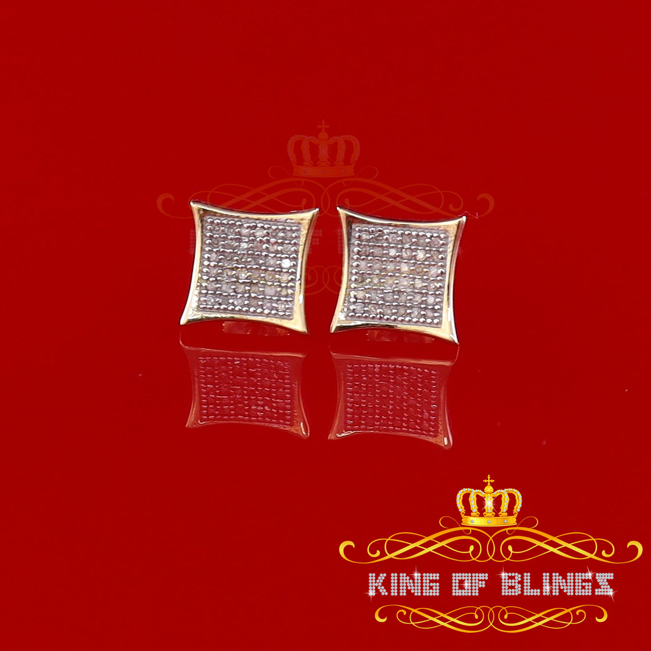 King of Blings-Aretes Para Hombre 925 Silver 0.20ct Diamond Women's & Men's Yellow Kite Earring