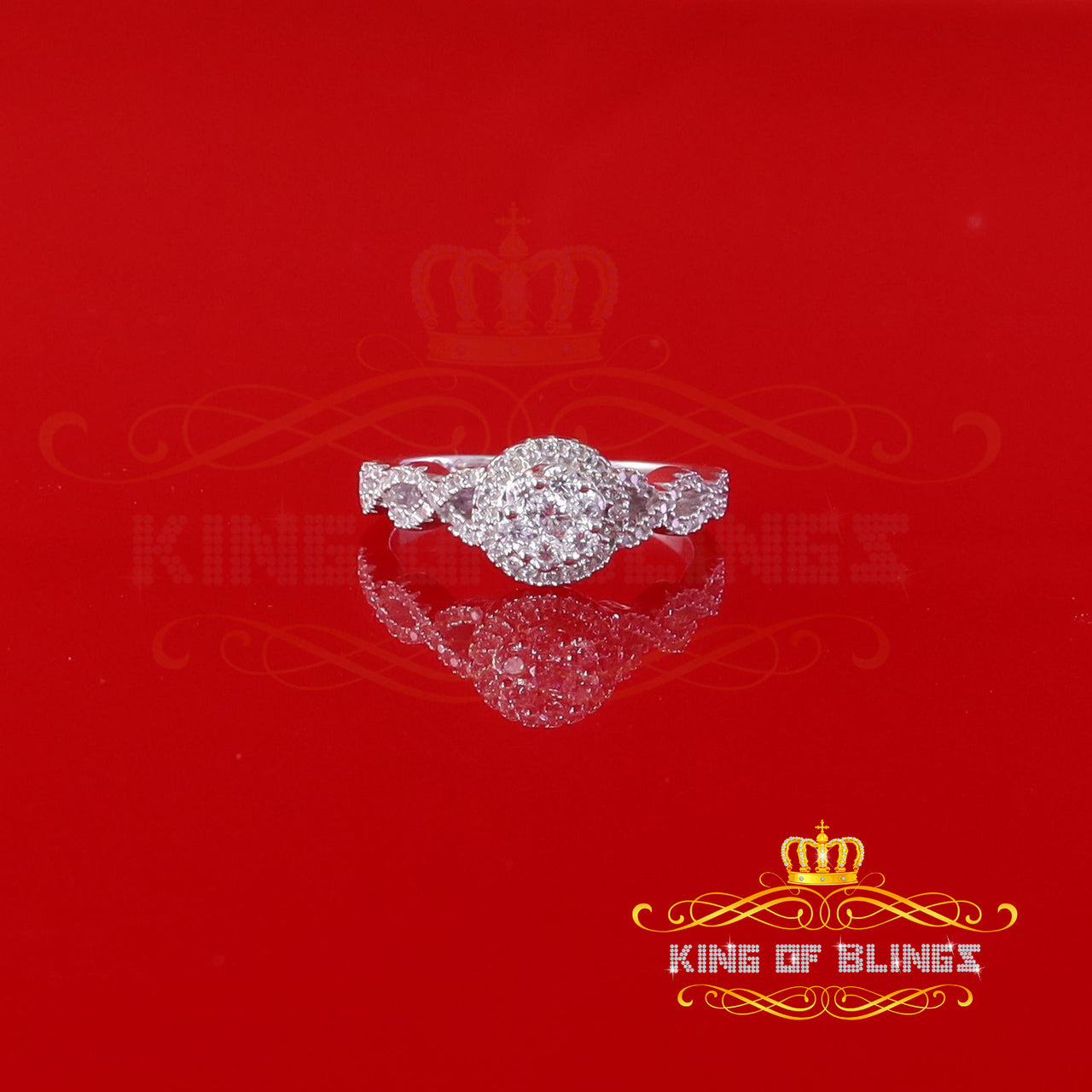 King Of Bling's1.70ct Cubic Zirconia White 925 Sterling Silver Women Engagement Rings Size 7