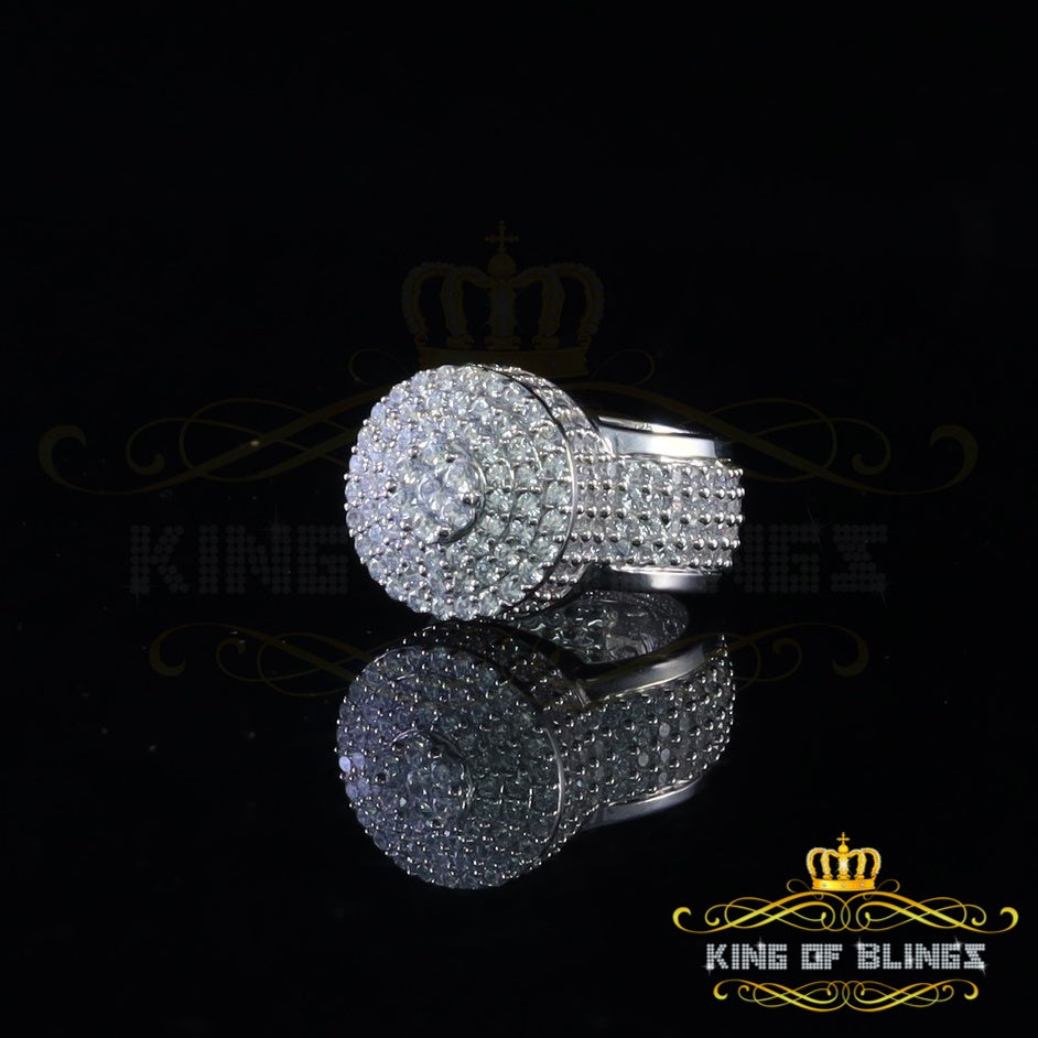 King Of Bling's925 Sterling Silver White 15.00CT Cubic Zirconia Round Men's Ring Gifts Size 10