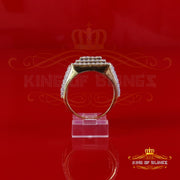 King of Bling's 925 Sterling Silver 5.00ct VVS 'D' Moissanite Yellow Square Men's Rings Size 10 King of Blings