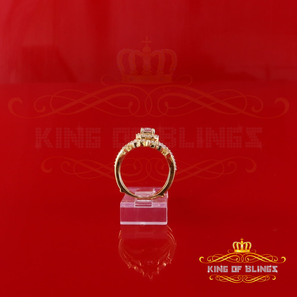 King Of Blings Solitaire Enhancer Guard Wrap Ring Insert 2CT Moissanite 925 Silver Yellow SZ 7 King of Blings