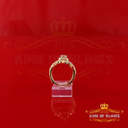 King Of Blings Solitaire Enhancer Guard Wrap Ring Insert 2CT Moissanite 925 Silver Yellow SZ 7 King of Blings