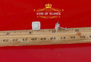 King of Blings- Hip Hop 925 White Silver 1.04ct Cubic Zirconia Women's & Men's Square Earrings KING OF BLINGS