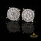 King of Blings- 925 White Sterling Silver 0.86ct Cubic Zirconia Round Women's Hip Hop Earrings KING OF BLINGS