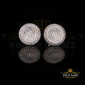 King of Blings- Aretes Para Hombre 925 White Silver 1.94ct Cubic Zirconia Round Women's Earrings KING OF BLINGS