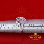 King of Bling's 925 Silver White Heart Child feet 1.00ct VVS D Moissanite Mom Rings Size 8 Women King of Blings