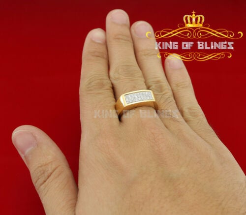 King Of Bling's 925 Sterling 0.80ct Yellow Cubic Zirconia Silver Adjustable Ring From SZ 9 to 11