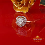 King Of Bling's Womens Pave Heart 0.25ct Real Diamond Yellow 925 Sterling Silver Ring SZ 7 King of Blings