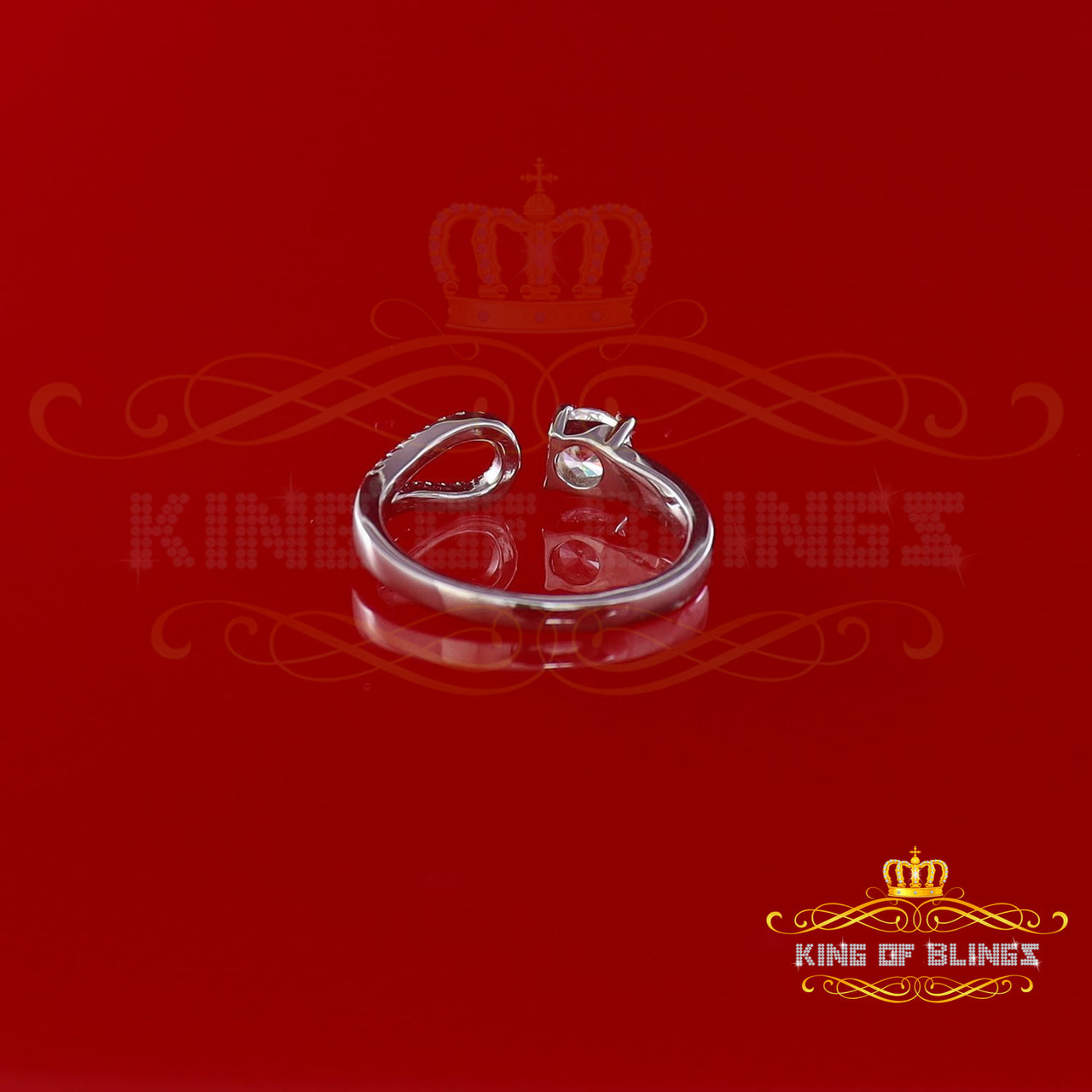 King Of Bling's1.00ct Cubic Zirconia 925 White Silver Fashion Womens Ring Size 7