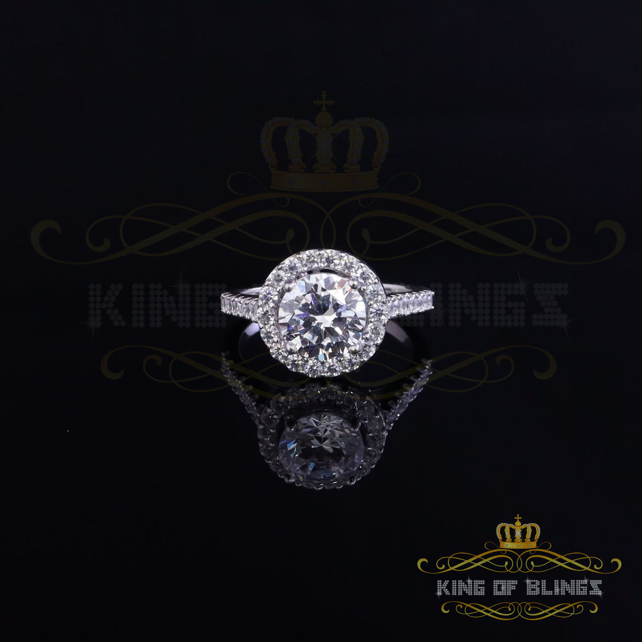 King Of Bling's4.70ct Cubic Zirconia Sterling White Silver Round Wedding Womens Ring Size 7