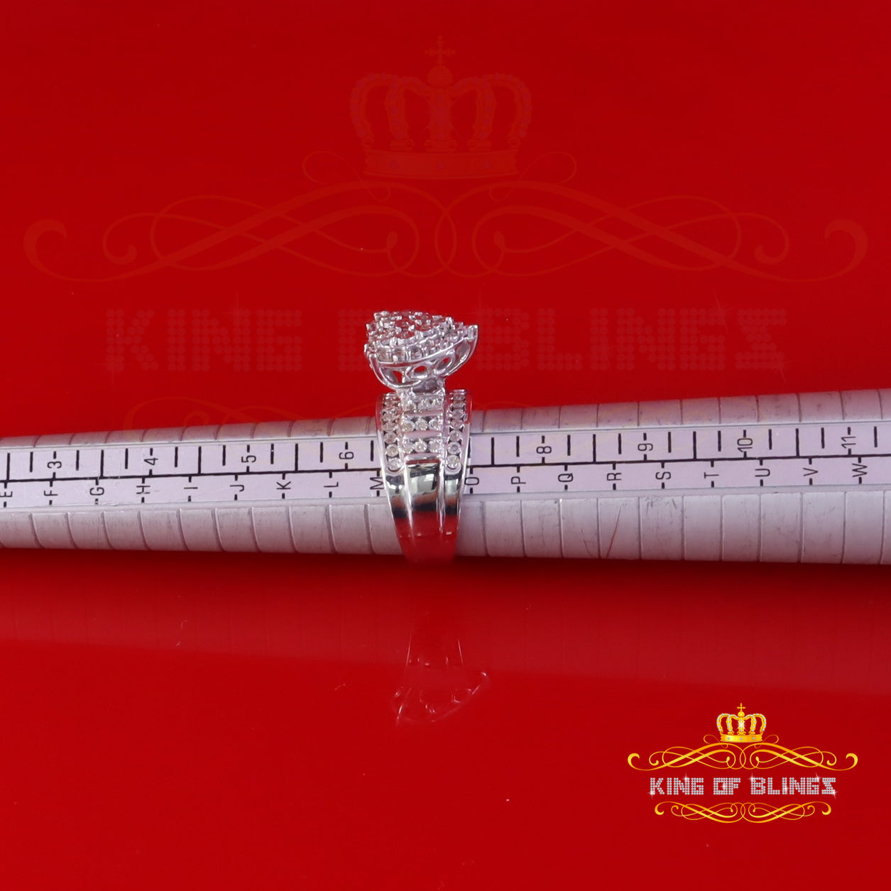 King Of Bling's White Real Diamond 0.33ct 925 Silver Cindarella Women Engagement Heart Ring SZ 7 King of Blings